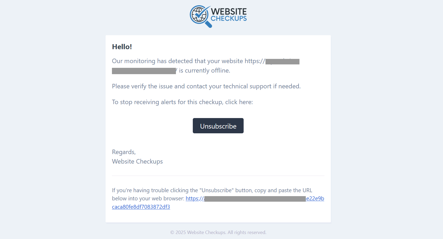 Offline Email Notification Example
